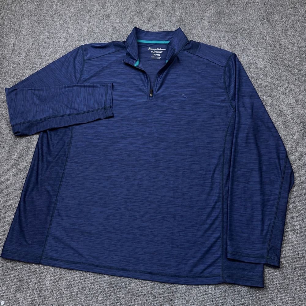Tommy Bahama Palm Coast IslandZone Half-Zip Pullover XXL Ocean Deep Blue Golf
